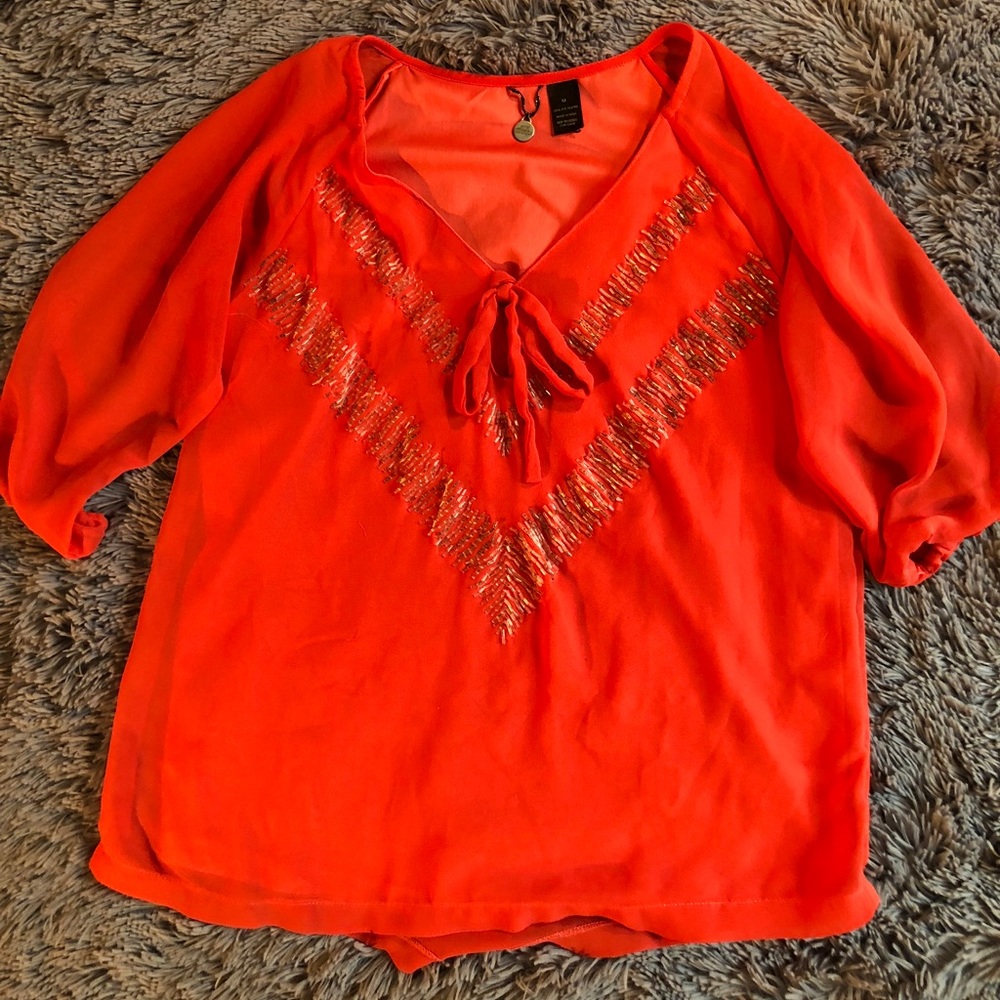 Coral blouse